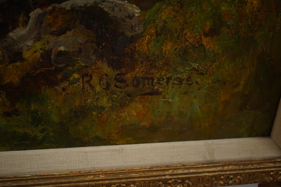 Richard Somerset (1848-1928), River landscape, signed, oil on canvas, 69 x 90cm